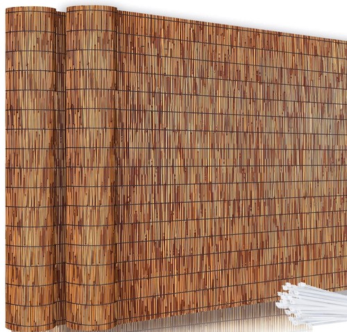 Bamboo Reed Fencing, Light Russet Bamboo Fence Rolls 3 Feet High ...