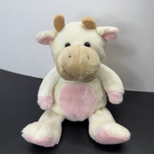 CVS Pink White Cow Plush Stuffed Toy Pink White Strawberry Brown Tan Nose 12