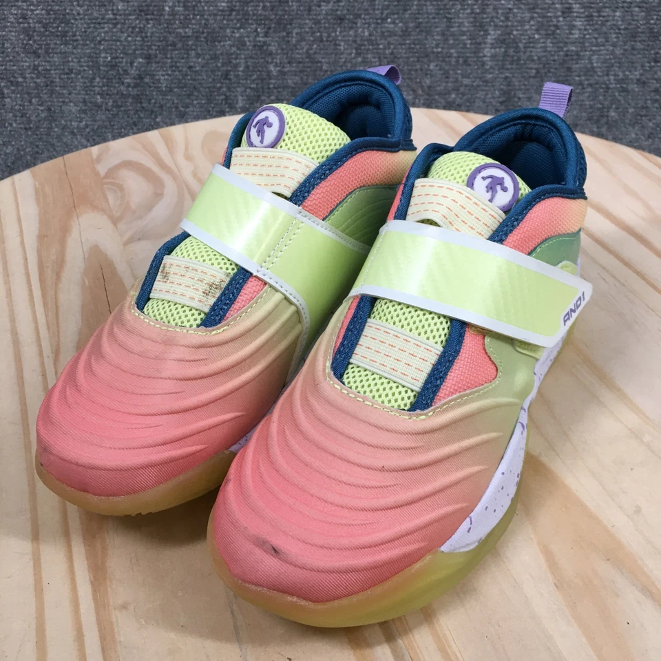 AND1 Zapatos Jóvenes 3 Niños Baloncesto Atlético Medio Top Tenis Verde Multicolor Foto 3 de 4