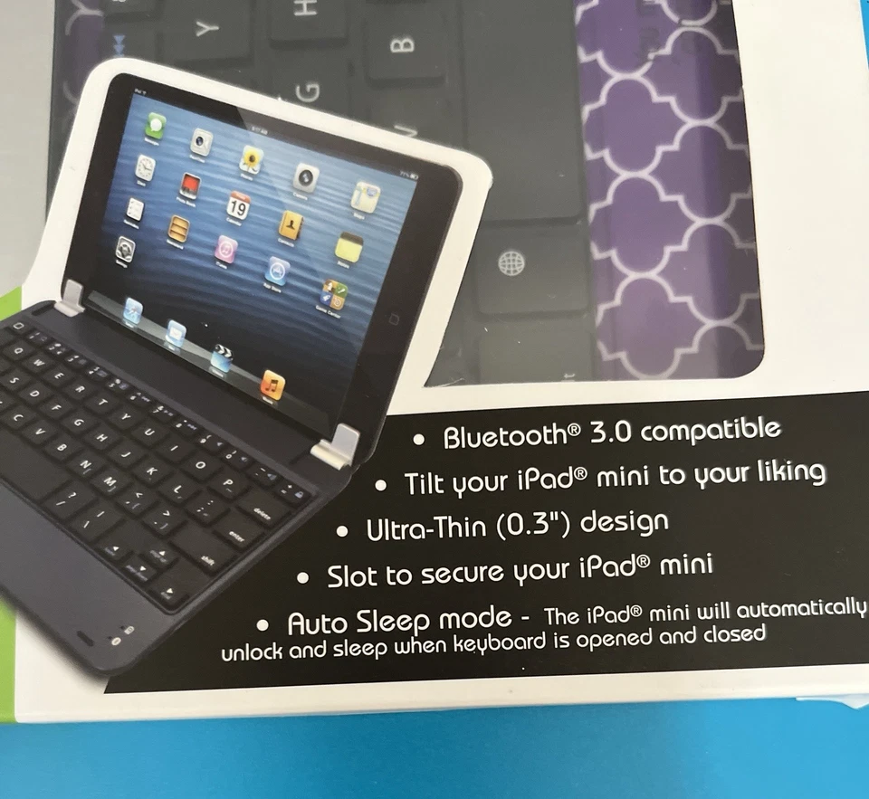 iPad Mini Keyboard Case with Wireless Bluetooth Keyboard Thin, Lightweight,Black - Image 2 of 4