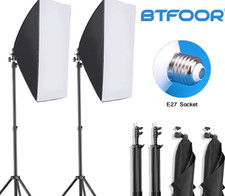 Photography Softbox Lighting Kit Studio Light Stand E27 Photo Video Lighting
