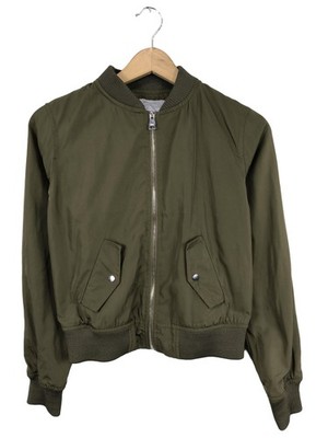 BERSHKA Bomberjacke Damen Jacke Gr. DE 36 khaki Casual-Look