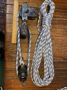 Harken 76mm (3") 7:1 Ratchet Mainsheet, Vang w/60' of new 3/8" line