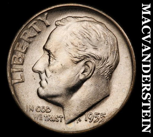 1955-D Silver Roosevelt Dime - Choice Gem Brilliant Unc  Lustrous  #i5229