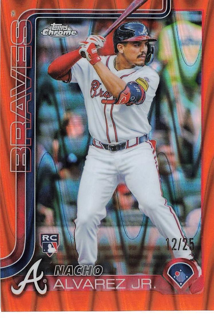 2025 Topps Chrome - Nacho Alvarez Jr. #75 Orange RayWave Refractor (RC) #'D/25