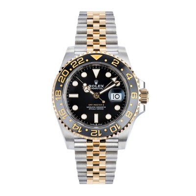 Rolex GMT-Master II Watch 40MM Black Index Hour Markers Dial Ceramic