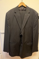 VTG Men  s PRONTO UOMO Black Wool 2 Button Suit JKT 46 L PANT 40 X 29 RN 77219