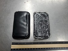 Pair of 2 Zip Up Coin Purse Pocket Size 2.5" x 4" Black with Insert