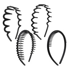 4 PCS Headband with Teeth, Zig Zag Headbands for Women Wavy Headband Black Fashi