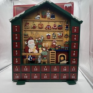Kirkland Santa’s Workshop Wooden Christmas Advent Calendar 24" COMPLETE!