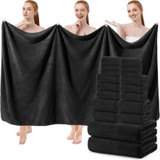 18 Piece Extra Large Bath Towel Set 6 Bath Towels, 6 Hand Towels, 6 Washcloths