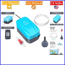 Blue Compact Aquarium Air Pump 15-40 GPH with Air Stone  Accessories