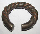 Antique Bronze African Currency Slave Bangle Bracelet Braided Twisted Metal — photo 1