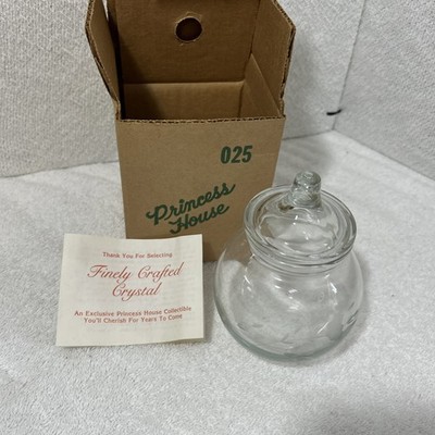 Vintage Princess House Finely Crafted Crystal Glass Jar Fancy City Collectable