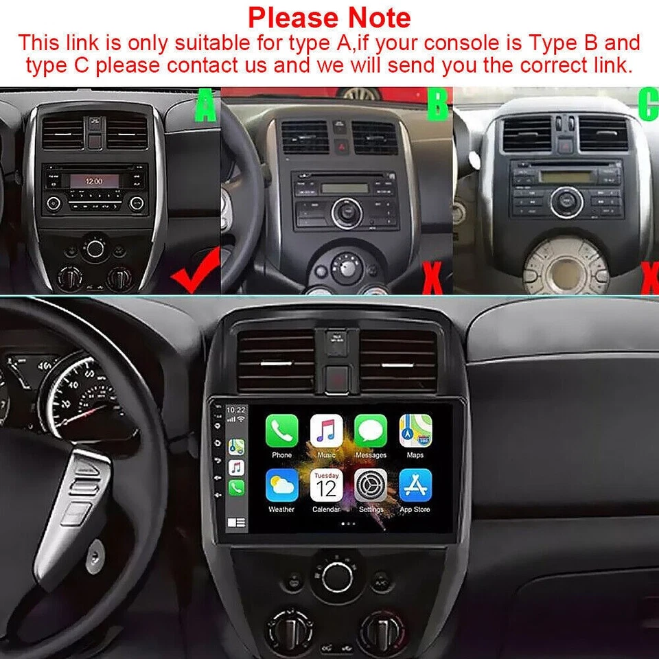 For Nissan Versa Sedan 2015-2019 Android 13 Car Radio GPS Stereo BT Carplay Wifi Foto 2 de 4