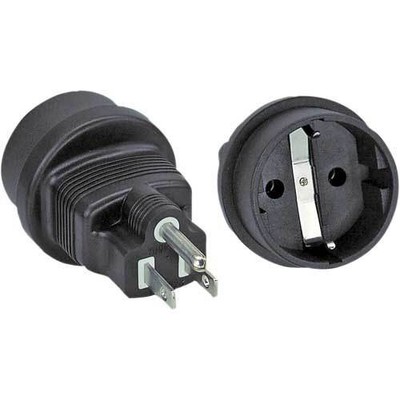 InLine Netz Adapter USA St->Schutzkontakt Bu schwarz