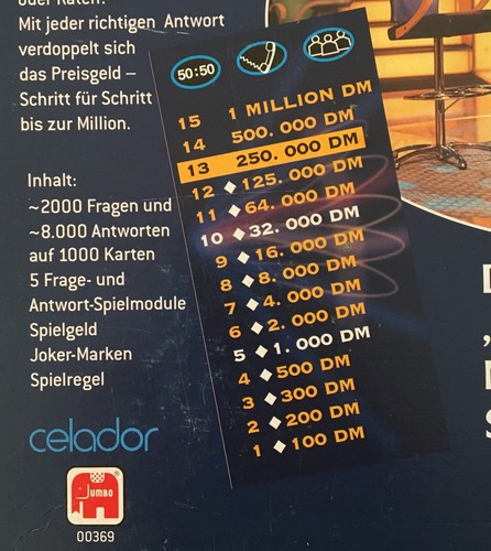 Wer wird Millionär - Vintage! Ausgabe 2000, mit DM-Spielgeldscheinen, RTL-Spiel - Bild 3 von 8
