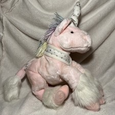 Regenbogen Ombré Haar Chad Valley rosa Plüsch Einhorn Stofftier Vintage Pferd Glitzer