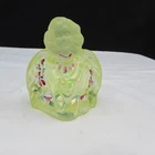 New ListingFenton Topaz Opalescent Iridized Hand Painted Guardian Angel 1997 GLOWS!! P136