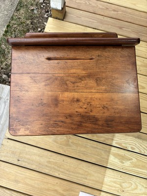 VIntage Sears Roebuck & Co. School House Desk with Cast Iron Base