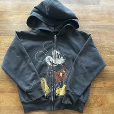 Disneyland Kids Black Mickey Mouse Zipped Hooded Jacket - Small