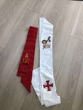 2 vintage catholic STOLE'S NEED CLEANING