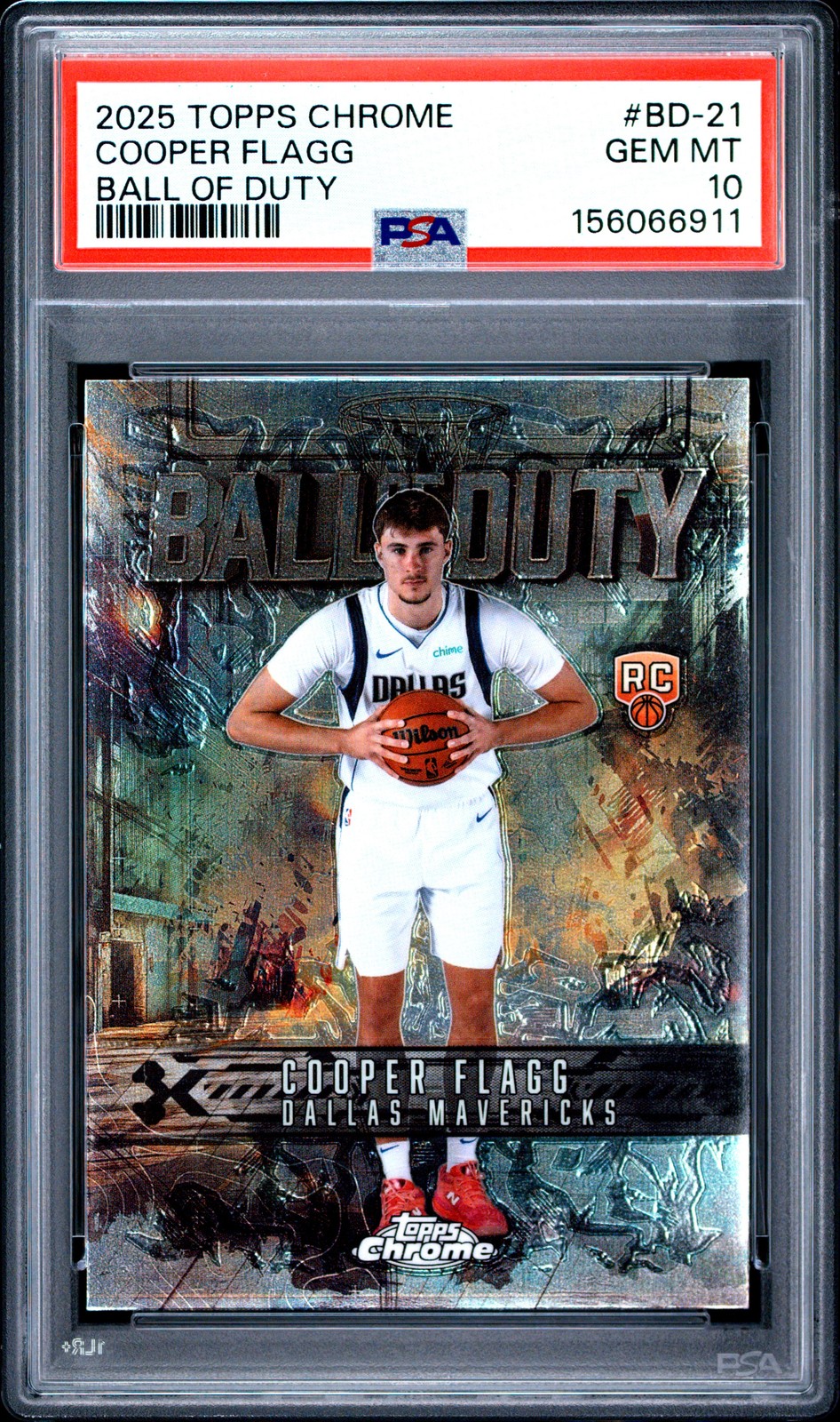 2025 TOPPS CHROME BALL OF DUTY #BD-21 COOPER FLAGG ROOKIE RC PSA 10