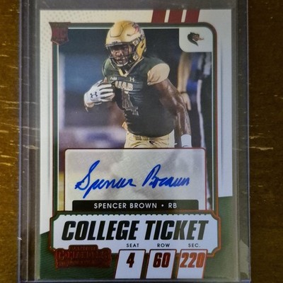 Panini 2021 Contenders Draft Picks Spencer Brown #206 Auto UAB Blazers NCAA