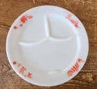 Vintage Pyrex Tableware Child's Divided Plate 9.5" Red Circus 791-11