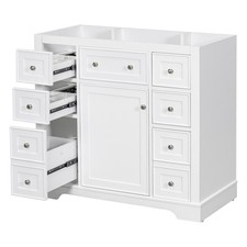 36" Bathroom Vanity without Sink, Cabinet Base Only, One Cabinet and Six Drawers