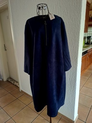 StreetOne Dunkelblaues Kleid In Veloursoptik Gr. 46 NEU