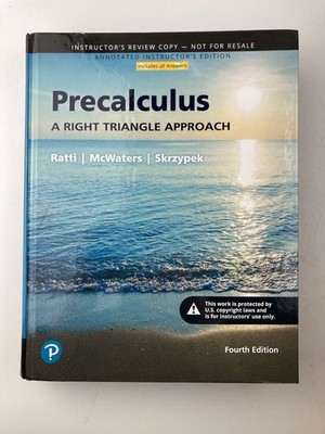 Precalculus : A Right Triangle Approach (4e) ANNOTATED INSTRUCTOR'S EDITION