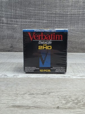 Verbatim DataLife MF 2HD Micro disks 3.5 Formatted IBM Floppy 10-pk Sealed b214