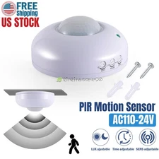 US Surface Mount PIR Ceiling Occupancy Motion Sensor Detector Light Switch 360°