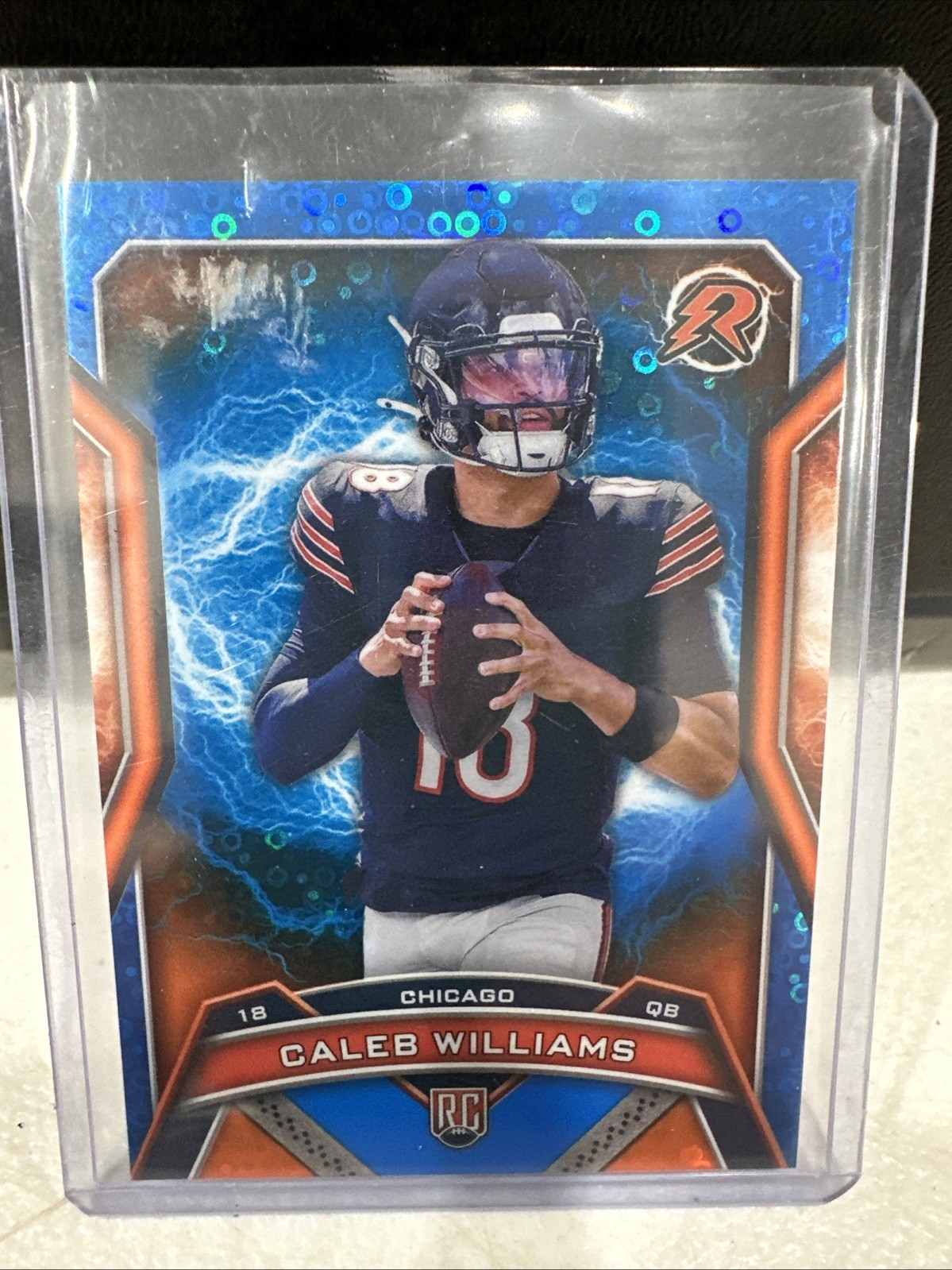 Caleb Williams RC 2024 Topps Resurgence Blue and Orange Spark Disco #117 Bears