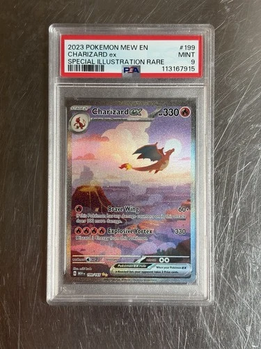 2023 POKEMON MEW EN-151 SPECIAL ILLUSTRATION RARE #199 CHARIZARD EX PSA 9 MINT