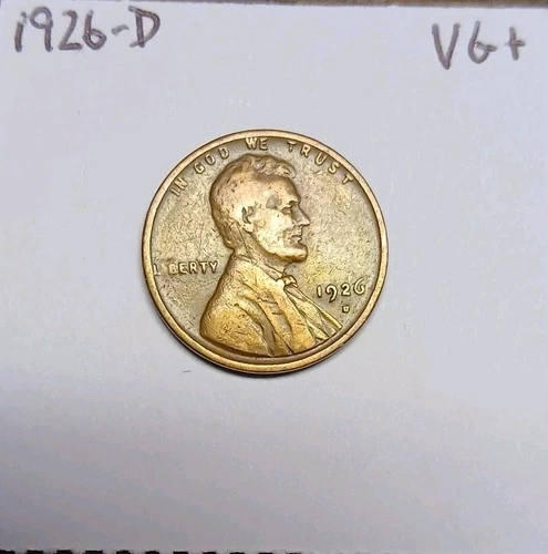 1926 D Lincoln Wheat Cent Very Good + Denver Mint