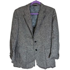Cricketeer 40 Gray Donegal Tweed Blazer Paisley Lining Professor Dark Academia