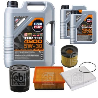 FEBI BILSTEIN Inspektionspaket 7L Liqui Moly Top Tec 4200 5W-30 für Citroën