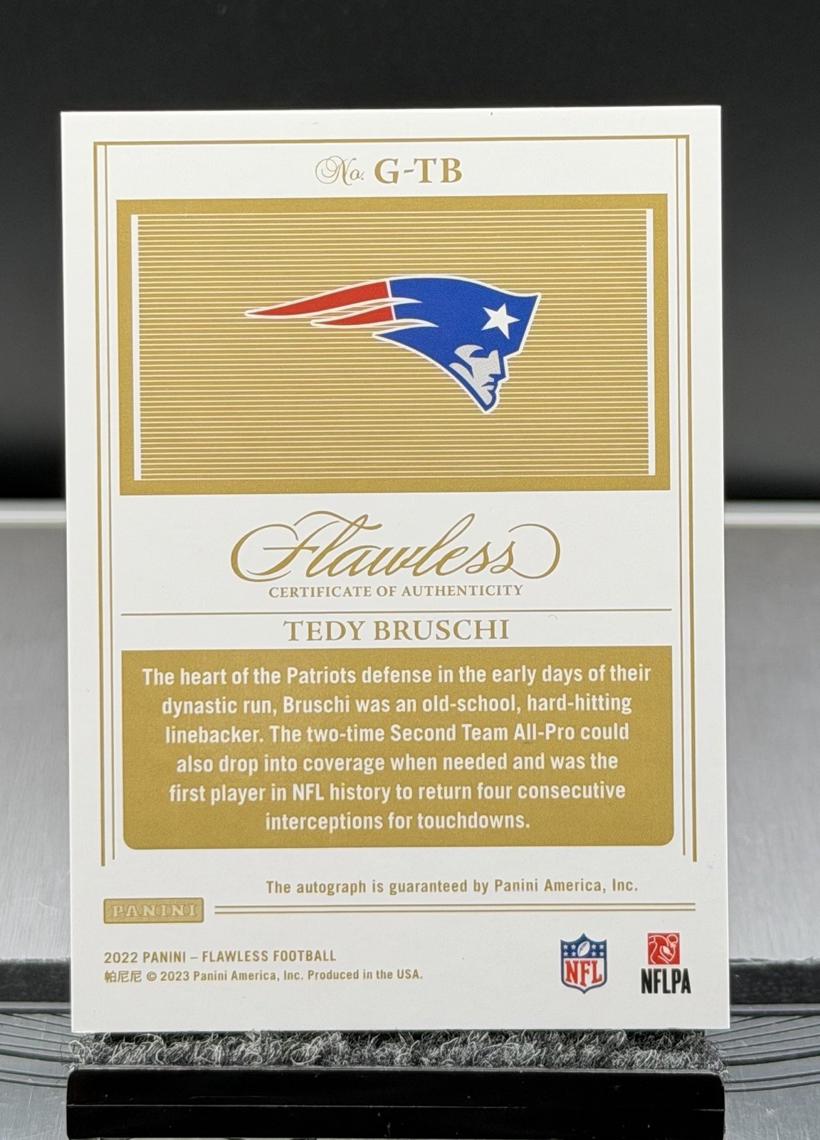 2022 Flawless Greats💎Tedy Bruschi Holo Auto,SSP#/15,HOF🏆Patriots 3xSB Champ🏆 view 7