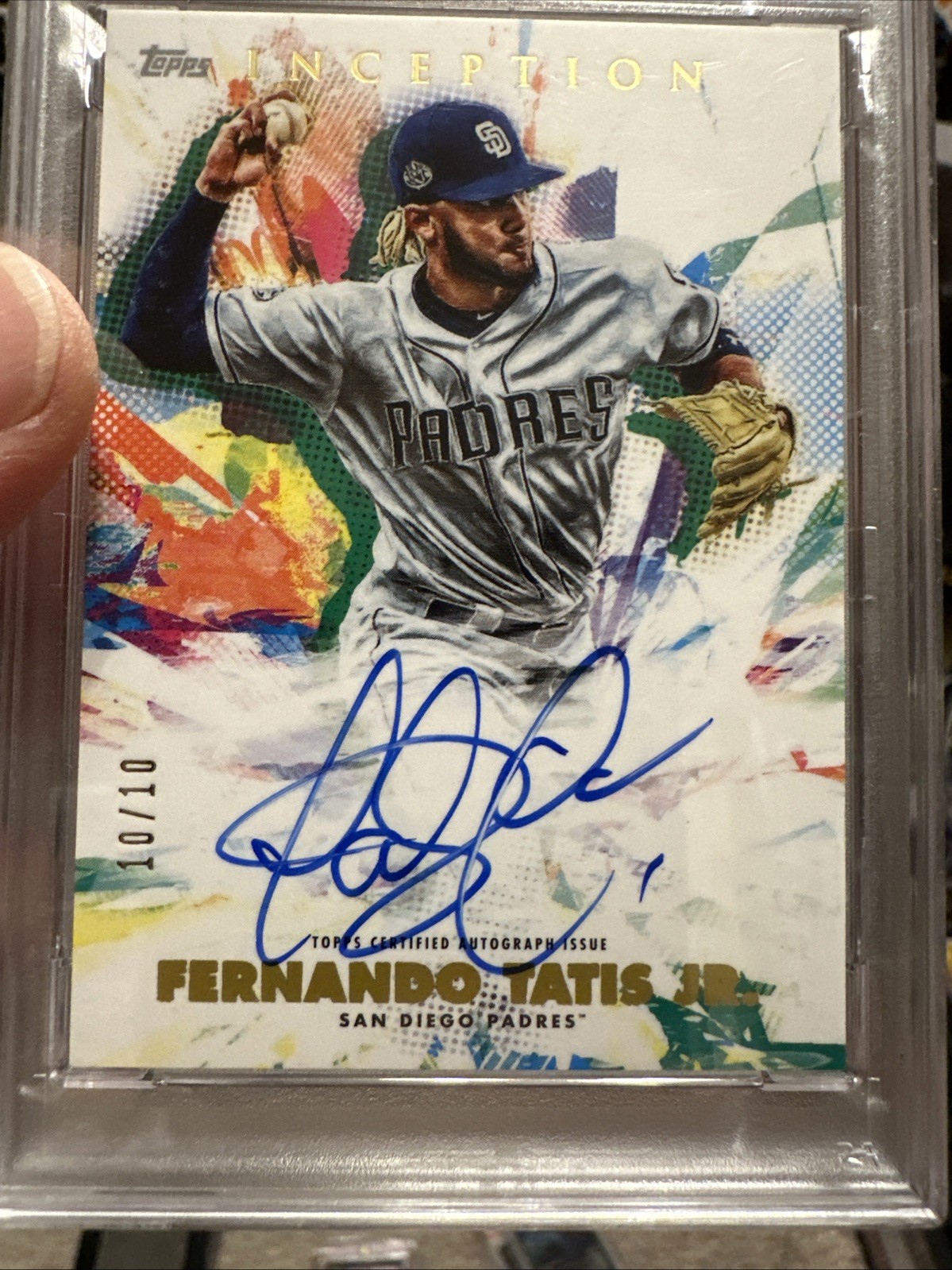 2020 TOPPS INCEPTION SHORT PRINT AUTO FERNANDO TATIS JR. 10/10 PSA 9. LOW POP! view 6
