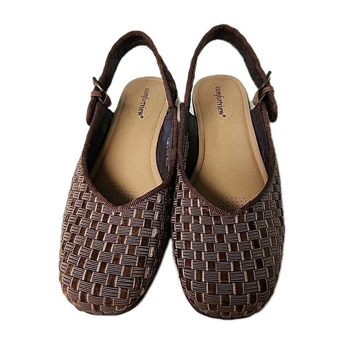 Neu ComfortView Marta Damen-Sandale Fersenriemen Webstoff flache Schuhe Größe 8,5M - Bild 2 von 12