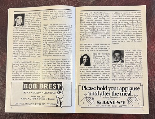 Playbill - Forbidden Broadway, Terrace Room Cabaret, Boston, Jan 87 - sehr gut - Bild 5 von 6