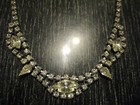 Vintage Art Deco Signed Kramer Rhinestone Silver Tone 15-1/8" Choker Necklace!