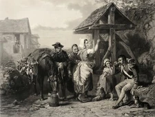 Soldier's Rest after Goodall Engraved by Croll Pit Horse 