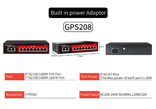 Cloud-managed POE Switch 48V Active POE Desktop 100/1000Mbps SFP APP Control LOT - 第 10/18 張圖片