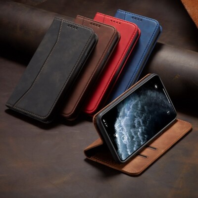 PU LEDER HANDYHÜLLE MAGNET ETUI CASE SCHUTZ HÜLLE WALLET FLIP BOOK HANDYTASCHE