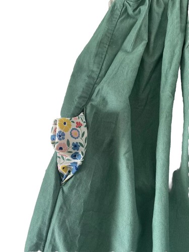 NEW MINI BODEN GIRLS LINED DRESS SIZE 6 GREEN WITH POCKETS - Picture 4 of 7