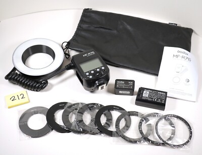 Godox Macro Ring Flash MF-R76 with USB Charger, Battery, Case and Pouch