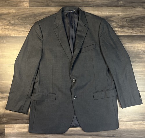 Brooks Brothers 1818 Men 42R Gray/Black Woven Fitzgerald Saxxon Wool Coat Blazer - Picture 2 of 15